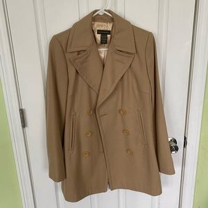 Banana Republic Tan Formal Pea Trench Coat